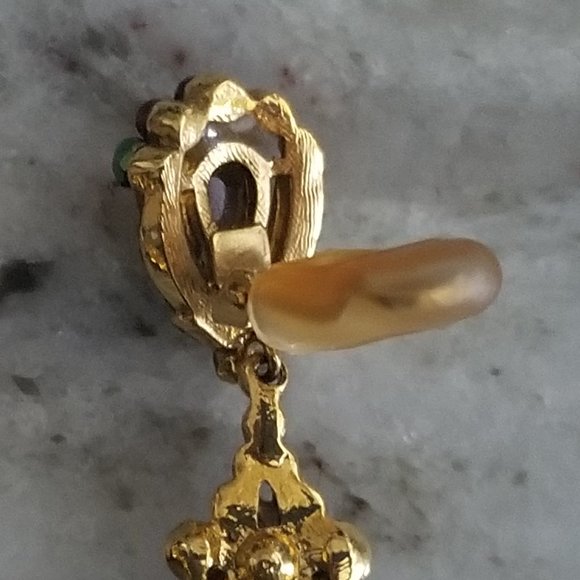 HOLIDAY STATEMENT JOSE & MARIA BARRERA PURPLE CRYSTAL DANGLE CHANDELIER EARRINGS - Picture 13 of 16